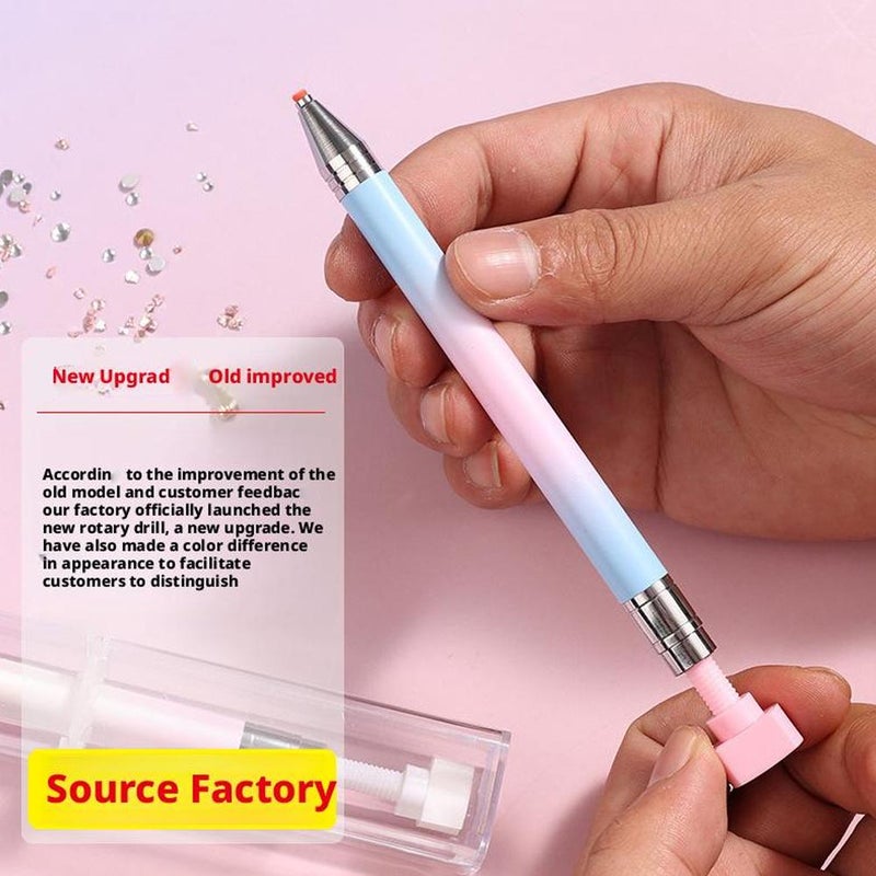 Automatic Refillable Wax Pen, 2025 New Diamond Art Drill Pens with Refillable Wax, DIY Craft Tool for Nail Art Jewelry for Artnail DIY Craft, Precisely Pick Up Rhinestones, Gems - Image 4